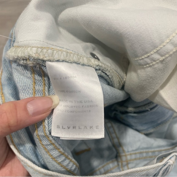 SLVRLAKE Sophie Crop Organic Mid-Rise Love Song Straight Leg Denim Jeans - Picture 8 of 9